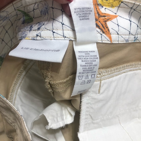 NWT LIZ CLAIBORNE‎ Cotton spandex Cropped khaki pants 16 stretch comfy soft - Picture 6 of 10